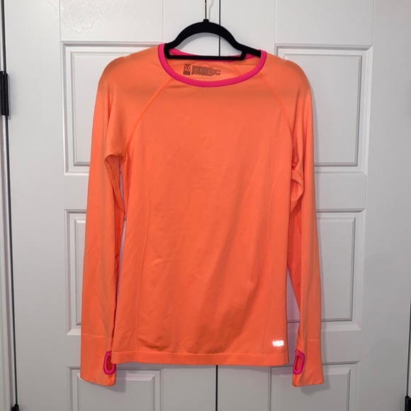 Victoria’s Secret VSX Performance Workout Orange Shirt with Cutout in Back NWOT - Picture 1 of 4